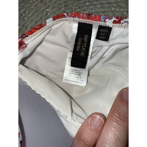 Niptuck Swim womens one piece bathing suit red Floral print size 4 Boho Bright - Picture 4 of 9